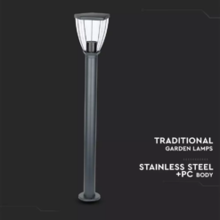 LED αδιάβροχο φωτιστικό δαπέδου IP44, μαύρο σώμα V-TAC – 8629