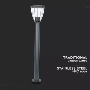 LED αδιάβροχο φωτιστικό δαπέδου IP44, μαύρο σώμα V-TAC – 8629