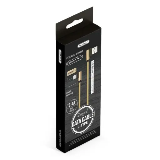 Καλώδιο Micro USB χρυσό 1m Diamond Series V-TAC – 8637