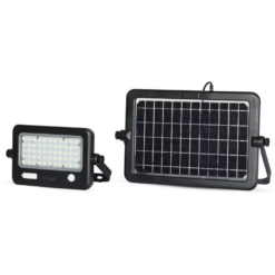LED ηλιακός προβολέας 10W Φυσικό  4000K Μαύρο σώμα με Ανιχνευτή Κίνησης V-TAC – 8674
