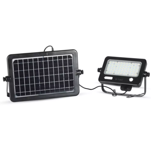 LED ηλιακός προβολέας 10W Φυσικό  4000K Μαύρο σώμα με Ανιχνευτή Κίνησης V-TAC – 8674
