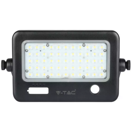 LED ηλιακός προβολέας 10W Φυσικό  4000K Μαύρο σώμα με Ανιχνευτή Κίνησης V-TAC – 8674
