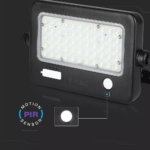 LED ηλιακός προβολέας 10W Φυσικό  4000K Μαύρο σώμα με Ανιχνευτή Κίνησης V-TAC – 8674