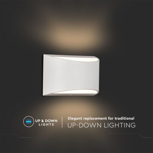 Επιτοίχιο Φωτιστικό Up-Down LED Λευκό ΙP54 Αλουμίνιο V-TAC 9W 4000K Φυσικό – 218683