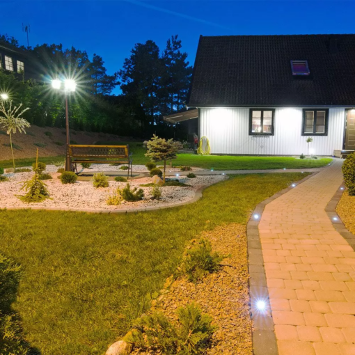 Επιδαπέδιο φωτιστικό κήπου 2xE27 IP44 με Μαύρο σώμα V-TAC – 8688