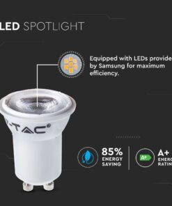 LED Spot Λάμπα Mini MR11 Φ35 GU10 2W V-TAC PRO Samsung Chip Θερμό 3000Κ – 21869