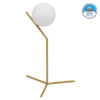 GloboStar® ELFIS GOLD 01551 Μοντέρνο Επιτραπέζιο Φωτιστικό Πορτατίφ Μονόφωτο Χρυσό Μεταλλικό με Λευκό Γυαλί Φ15 x Υ53cm