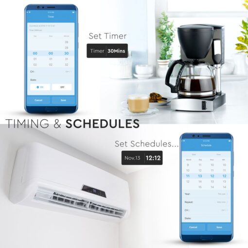 Wi-Fi Πρίζα Σούκο Μαύρη Πλαστικό & Γυαλί Smart Home Συμβατή Με Amazon Alexa & Google Home V-TAC – 8797