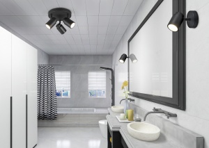 Σποτ Trio Lighting 3xGU10   Μαύρο Ματ Μεταλλικό  IP44  – 880430332