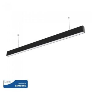 LED Γραμμικό Κρεμαστό Φωτιστικό 120cm Μαύρο 40W V-TAC PRO Samsung Chip 3720lm 120° Φυσικό Λευκό 4000K – 21374