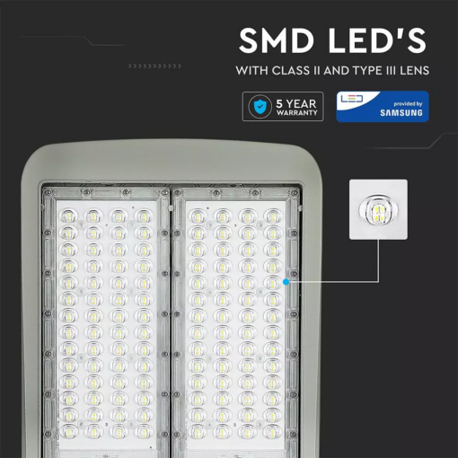 LED φωτιστικό δρόμου, V-TAC PRO Samsung Chip (CLASS II, INVENTRONICS DRIVER), 150W, 4000Κ, Dimmable – 887