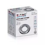 Βάση Σποτ GU10 – MR16 V-TAC Χωνευτή Στρογγυλή Νίκελ Σατέν 2τμχ – 8939