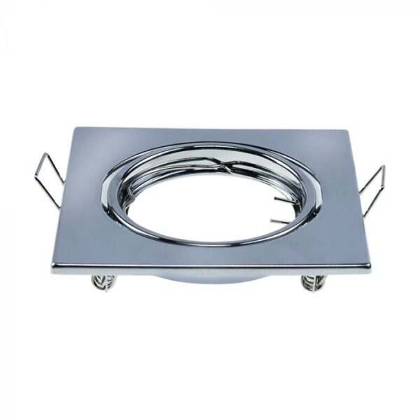 Βάση Σποτ GU10 – MR16 V-TAC Χωνευτή Τετράγωνη Χρώμιο 2τμχ – 8943