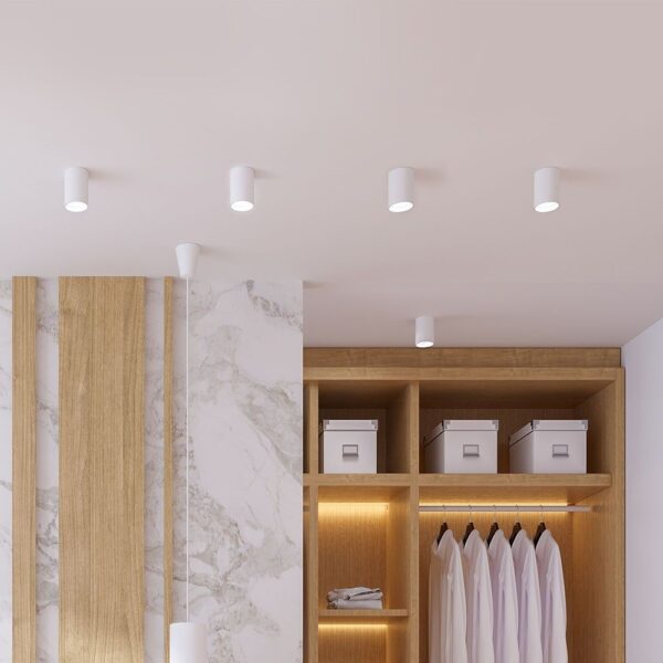 Επιφανειακή Βάση Spot GU10 με Κυλινδρικό Λευκό Σώμα 100mm V-TAC – 8948