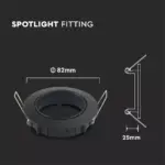 Χωνευτό φωτιστικό Spot GU10 Στρογγυλό μαύρο σώμα V-TAC – 8955