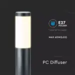 Επιδαπέδιο φωτιστικό κήπου E27 IP44 Stainless + PC με γκρι σώμα 80cm V-TAC – 8961