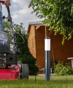 Επιδαπέδιο φωτιστικό κήπου E27 IP44 Stainless + PC με Γκρι σώμα 60cm με ανιχνευτή κίνησης και δύο πρίζες V-TAC – 8976