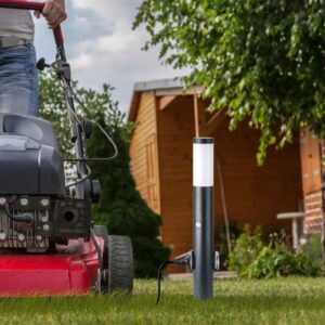 Επιδαπέδιο φωτιστικό κήπου E27 IP44 Stainless + PC με Γκρι σώμα 60cm με ανιχνευτή κίνησης και δύο πρίζες V-TAC – 8976