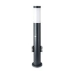 Επιδαπέδιο φωτιστικό κήπου E27 IP44 Stainless + PC με Γκρι σώμα 60cm με ανιχνευτή κίνησης και δύο πρίζες V-TAC – 8976