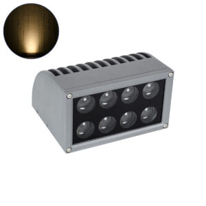 GloboStar® FLOOD-DENA 90485 Επιτοίχιος Προβολέας Wall Washer για Φωτισμό Κτιρίων – Απλίκα & Δαπέδου LED 16W 1440lm 5° DC 24V Αδιάβροχο IP67 Μ15.5 x Π13 x Υ9.1cm Θερμό Λευκό 2700K – Γκρι Ανθρακί – 3 Years Warranty