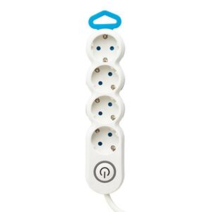 ΠΟΛΥΠΡΙΖΟ 4 ΘΕΣΕΩΝ ΜΕ ΚΑΛΩΔΙΟ ΟΒΑΛ ΚΑΙ ΔΙΑΚΟΠΤΗ 3X1,5mm 1,5m ΜΕ ΠΡΟΣΤΑΣΙΑ ΕΠΑΦΩΝ EUROLAMP – 147-62411