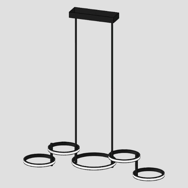 ΦΩΤΙΣΤΙΚΟ ΚΡΕΜΑΣΤΟ 5ΦΩΤΟ LED 48W ΜΑΥΡΟ EUROLAMP 144-10032