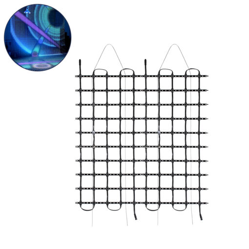 GloboStar® 90141 Digital Pixel Addressable Facade Soft Net Panel – Ψηφιακό Εύκαμπτο Δίχτυ Πάνελ Πρόσοψης Κτιρίων LED SMD 3535 75W/m2 100LED/m2 100PIXEL/m2 SPI/TTL Protocol IC UCS512B 4500lm/m2 120° DC 12V IP67 RGB – Μαύρο Σώμα – Μ100 x Π100 x Υ1.7cm