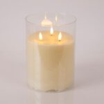 ΚΕΡΙ ΜΠΑΤΑΡΙΑΣ, ΜΕ 3 ΦΛΟΓΕΣ ΚΑΙ ΓΥΑΛΙ, ΙΒΟΥΑΡ, ΜΕ ΧΡΟΝΟΔΙΑΚΟΠΤΗ, 15x20cm EUROLAMP – 147-15135