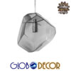 GloboStar® RINA 01307 Μοντέρνο Κρεμαστό Φωτιστικό Οροφής Μονόφωτο 1 x G9 Γυάλινο Γκρι Διάφανο Μ14 x Π17 x Υ17cm
