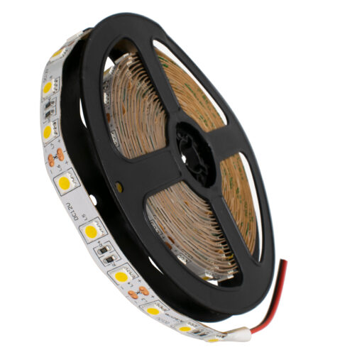 GloboStar® 70022 Ταινία LED SMD 5050 5m 14.4W/m 60LED/m 1584lm/m 120° DC 12V IP20 Θερμό Λευκό 3000K – 5 Χρόνια Εγγύηση