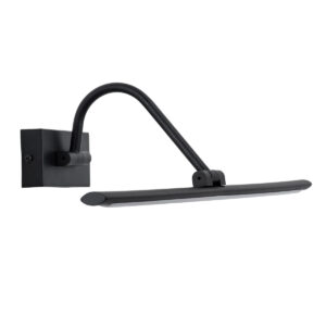 GloboStar® MIRA 60432 Μοντέρνο Φωτιστικό Τοίχου – Απλίκα Καθρέπτη Μπάνιου – Πίνακα LED 12W 1400lm 120° AC 220-240V IP44 Μ60 x Π20 x Υ13cm – Φυσικό Λευκό 4500K – Μαύρο – 3 Χρόνια Εγγύηση