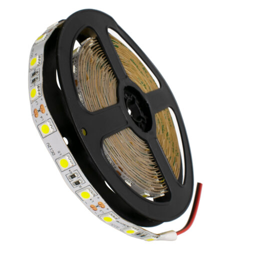 GloboStar® 70020 Ταινία LED SMD 5050 5m 14.4W/m 60LED/m 1584lm/m 120° DC 12V IP20 Ψυχρό Λευκό 6000K – 5 Χρόνια Εγγύηση