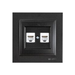 ΠΡΙΖΑ ΤΗΛΕΦΩΝΟΥ ΔΙΠΛΗ RJ 11 ΜΑΥΡΟ EUROLAMP – 152-10339