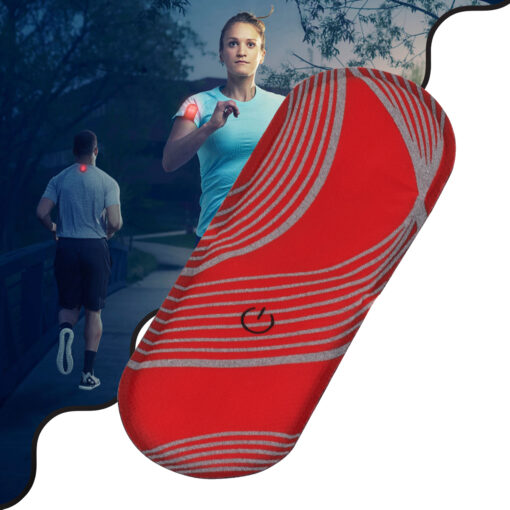 GloboStar® 79074 Μαγνητικό Clip Ασφαλείας Φωσφοριζέ Αντανακλαστικό για Ποδηλάτες & Runners με Φωτεινή Σήμανση LED & Μπαταρία CR2032 – Αδιάβροχο IP65 Κόκκινο Φωσφοριζέ