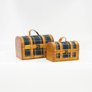 ΥΦΑΣΜΑΤΙΝΗ ΒΑΛΙΤΣΑ, ΜΠΛΕ ΚΑΡΟ, ΣΕΤ 2 ΤΜΧ, 30x18x19cm ΚΑΙ 24x13x15,3cm EUROLAMP – 600-45722