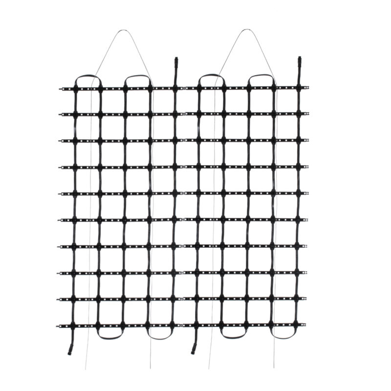 GloboStar® 90141 Digital Pixel Addressable Facade Soft Net Panel – Ψηφιακό Εύκαμπτο Δίχτυ Πάνελ Πρόσοψης Κτιρίων LED SMD 3535 75W/m2 100LED/m2 100PIXEL/m2 SPI/TTL Protocol IC UCS512B 4500lm/m2 120° DC 12V IP67 RGB – Μαύρο Σώμα – Μ100 x Π100 x Υ1.7cm