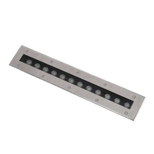 GloboStar® UNDERGROUND-REMVI 90193 Χωνευτό Φωτιστικό Wall Washer Δαπέδου LED 12W 1020lm 10° DC 24V Αδιάβροχο IP68 L50 x W9 x H7.2cm RGBW DMX512 – Ανοξείδωτο Ατσάλι – 3 Years Warranty