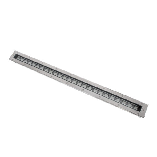GloboStar® UNDERGROUND-PASSAGGIO 90196 Χωνευτό Φωτιστικό Wall Washer Δαπέδου LED 24W 2160lm 10° DC 24V Αδιάβροχο IP68 με Ρυθμιζόμενη Γωνία Φωτισμού L108 x W9 x H7.5cm Θερμό Λευκό 2700K – Ανοξείδωτο Ατσάλι – 3 Years Warranty
