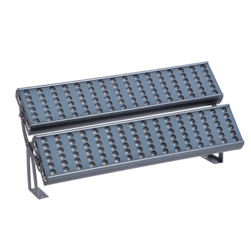 GloboStar® FLOOD-TENA 90225 Προβολέας Wall Washer για Φωτισμό Κτιρίων LED 192W 17280lm 10° DC 24V Αδιάβροχο IP65 L68.5 x W33 x H24cm Θερμό Λευκό 2700K – Ασημί – 3 Years Warranty