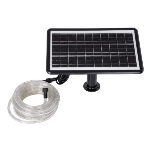 GloboStar® 90256 Αυτόνομο Ηλιακό Σετ Φωτοσωλήνα 10m LED 11W 770lm με Ενσωματωμένη Μπαταρία 10000mAh – Φωτοβολταϊκό Πάνελ & Αισθητήρα Ημέρας-Νύχτας Αδιάβροχο IP65 – Θερμό Λευκό 3000K