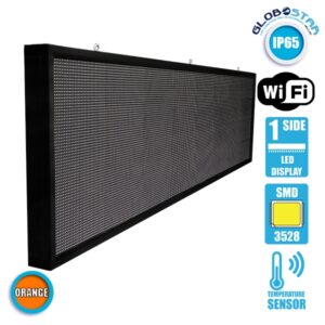 GloboStar® 90294 Κυλιόμενη Ψηφιακή Επιγραφή P10 LED SMD AC 220-240V με Wi-Fi – Αδιάβροχή IP54 – Μονής Όψης – Μ264 x Π9 x Υ72cm Πορτοκαλί