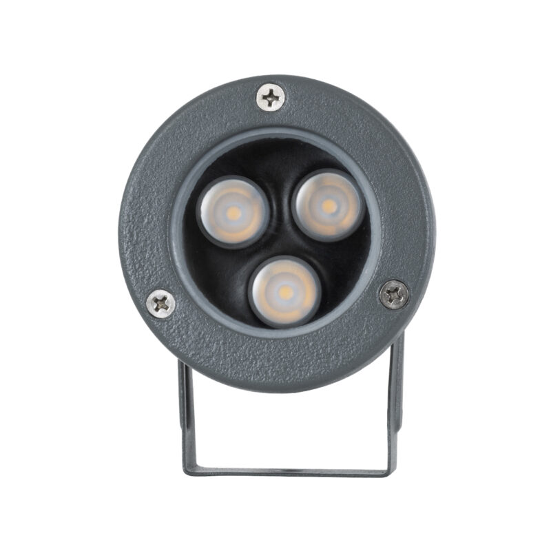 GloboStar® TREELIGHT-TZINA 90351 Σποτ Φωτισμού Ειδικό για Φυτά – Δέντρα με Βάση Κήπου / Καρφωτό LED 3W 270lm 10° DC 24V Αδιάβροχο IP65 L10.5 x W7.5 x H7.5cm Θερμό Λευκό 3000K – Γκρι Ανθρακί – 3 Years Warranty