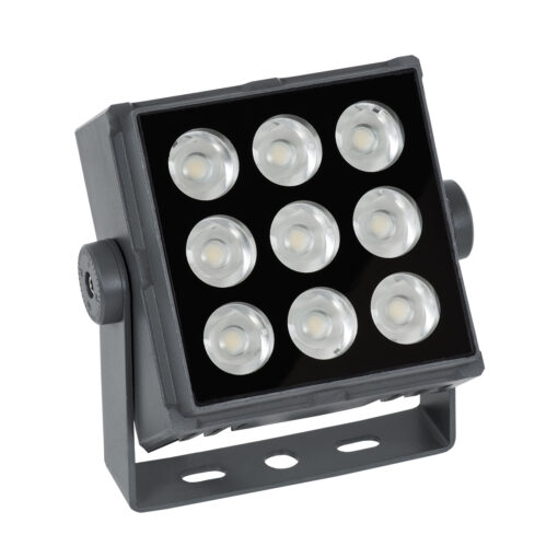 GloboStar® FLOOD-TINY 90369 Προβολέας Wall Washer για Φωτισμό Κτιρίων LED 27W 2565lm 3° DC 24V Αδιάβροχο IP65 L13.8 x W16.4 x H7cm Φυσικό Λευκό 4500K – Γκρι Ανθρακί – 3 Years Warranty