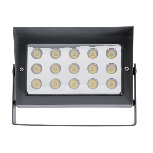 GloboStar® FLOOD-KAMY 90373 Προβολέας Wall Washer με Αντιθαμβωτική Γρίλια για Φωτισμό Κτιρίων LED 30W 2850lm 5° DC 24V Αδιάβροχο IP65 L19.5 x W10.7 x H9.5cm Φυσικό Λευκό 4500K – Γκρι Ανθρακί – 3 Years Warranty