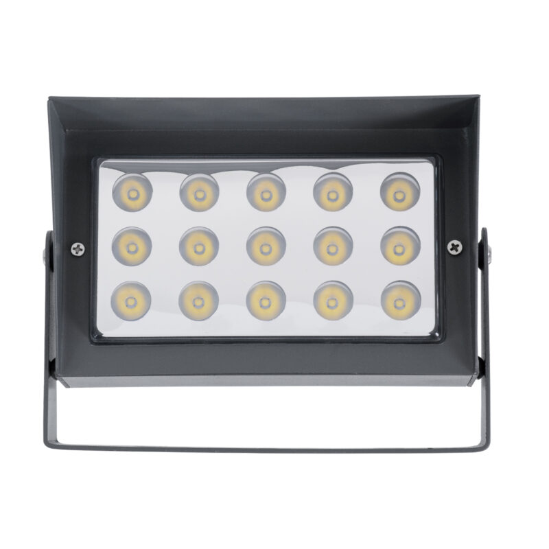 GloboStar® FLOOD-KAMY 90373 Προβολέας Wall Washer με Αντιθαμβωτική Γρίλια για Φωτισμό Κτιρίων LED 30W 2850lm 5° DC 24V Αδιάβροχο IP65 L19.5 x W10.7 x H9.5cm Φυσικό Λευκό 4500K – Γκρι Ανθρακί – 3 Years Warranty