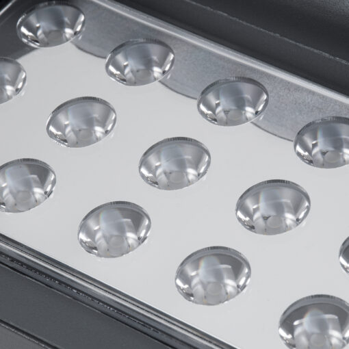 GloboStar® FLOOD-KAMY 90373 Προβολέας Wall Washer με Αντιθαμβωτική Γρίλια για Φωτισμό Κτιρίων LED 30W 2850lm 5° DC 24V Αδιάβροχο IP65 L19.5 x W10.7 x H9.5cm Φυσικό Λευκό 4500K – Γκρι Ανθρακί – 3 Years Warranty