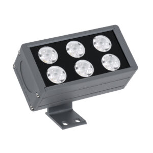 GloboStar® FLOOD-DANY 90376 Προβολέας Wall Washer για Φωτισμό Κτιρίων LED 24W 2280lm 5° DC 24V Αδιάβροχο IP65 Μ16 x Π9.5 x Υ7.5cm Φυσικό Λευκό 4500K – Γκρι Ανθρακί – 3 Χρόνια Εγγύηση