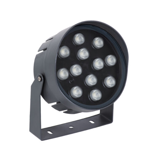 GloboStar® FLOOD-NIGMA 90396 Προβολέας Wall Washer για Φωτισμό Κτιρίων LED 24W 2040lm 30° DC 24V Αδιάβροχο IP65 L15 x W15 x H9.1cm RGBW DMX512 – Γκρι Ανθρακί – 3 Years Warranty