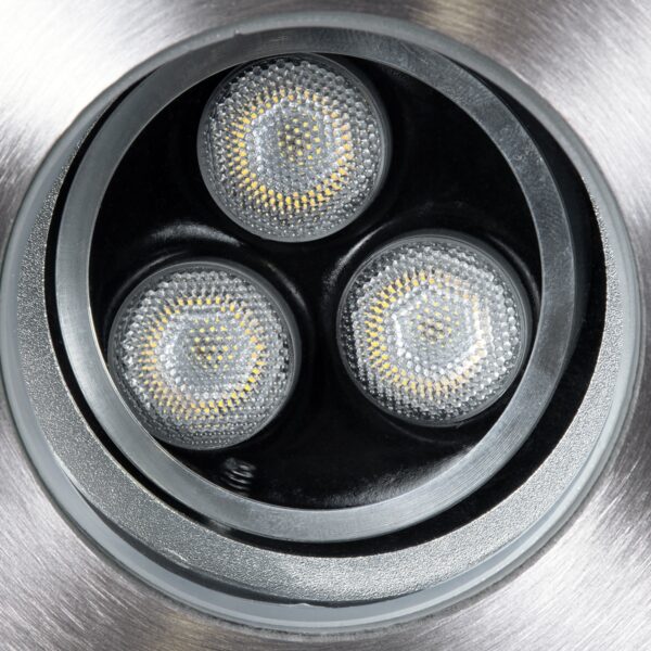 GloboStar® UNDERWATER-LUNTA 90402 Υποβρύχιο Χωνευτό Κινούμενο Φωτιστικό Σποτ Ειδικό για Σιντριβάνια LED 12W 1200lm 60° DC 24V Αδιάβροχο IP68 Φ12 x Υ13cm Ψυχρό Λευκό 6000K – Ανοξείδωτο Ατσάλι – 3 Years Warranty