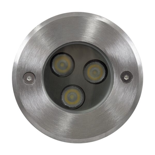GloboStar® UNDERWATER-HUNI 90415 Υποβρύχιο Χωνευτό Φωτιστικό Σποτ Ειδικό για Σιντριβάνια LED 3W 300lm 30° DC 24V Αδιάβροχο IP68 Φ10 x Υ7.5cm Ψυχρό Λευκό 6000K – Ανοξείδωτο Ατσάλι – 3 Years Warranty